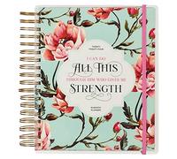 Cadeaux d'art chrétien inspirants 18 mois filaire 2024 planificateur pour femmes : je peux faire tout cela - Philippiens 4:13 verset de la Bible, organisateur hebdomadaire personnalisé avec fermeture