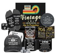 Cadeaux de 70e anniversaire pour homme, décorations de 70e anniversaire cool pour homme, cadeaux de 70 ans pour homme qui ont tout, paniers cadeaux pour 70e anniversaire 1956 pour homme en verre à