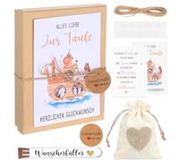 Cadeaux de baptême pour filles et garçons, argent pour un baptême, coffret cadeau pour réaliser un vœu, comprenant carte de baptêmes, éprouvette, sac en jute, etc.