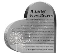 Cadeaux de condoléances - Lettre du Ciel - Cadeau commémoratif pour la perte de mère, père, mari, fils, cœur en acrylique, cadeau de condoléances