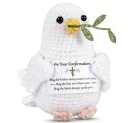 Cadeaux de confirmation pour adolescentes, filles, garçons, paniers de Pâques, colombe au crochet fait main, cadeaux de baptême pour adolescents amateurs de versets de la Bible, cadeau basé sur la foi
