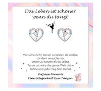 Cadeaux de danse pour filles, boucles d'oreilles de danse en forme de cœur arc-en-ciel pour danseuse, ballerine, cadeau pour fille, sœur, petite-fille, pour performance, anniversaire, Noël