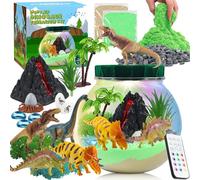 Cadeaux de dinosaure pour les enfants, DIY Dinosaur Terrarium Craft Set avec Timing Télécommande, DIY Créatif Dino Night Light, Kits d'artisanat des sciences éducatives pour les enfants 3-12 ans