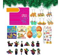 Cadeaux de fête mexicaine pour fête du 5 mai - Bracelets en caoutchouc mexicains, fournitures de fête de carnaval, décorations de fête d'anniversaire mexicaine, accessoires photo Luau, événements de