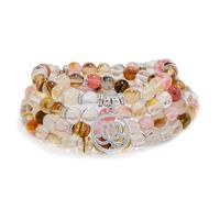 Cadeaux de fleurs de Lotus, perles Mala, 108, Bracelet de guérison, collier, accessoires de méditation (Tourmaline Pastèque (Watermelon Tourmaline))