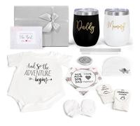 Cadeaux de grossesse sur le thème de l'éléphant, cadeaux de nouveaux papas pour couples, cadeaux de révélation du sexe avec maman et papa, ensemble de gobelets pour