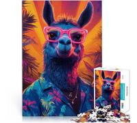 Cadeaux de Jeux stimulants Art du Lama alpaga Puzzle 1000 pièces pour Adolescents 50x75cm Cadeau d'anniversaire, Cadeaux à partir de 14 Ans