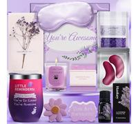 Cadeaux de lavande pour femme, cadeaux d'anniversaire uniques pour femme, ensembles de bain, spa de relaxation, rétablissement, ensemble de soins personnels pour elle, idées pour sœur, femme, amie
