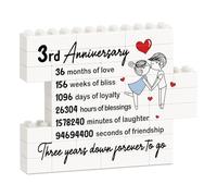 Cadeaux de mariage pour 3e anniversaire de mariage pour couple - Plaque de puzzle romantique en cuir pour lui, elle, mari, épouse, cadeau de 3 ans « I Love You » pour lui, petit ami, petite amie