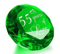 Cadeaux de mariage pour 55 ans pour elle et lui, 55e anniversaire de mariage émeraude cadeaux romantiques pour femme, 55 ans d'amour pour couple, souvenir en cristal K9 vert émeraude
