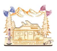 Cadeaux de mariage pour couple de mariés, cadeau d'argent en bois avec LED, lune de miel en bois, cadeau d'argent, cadeau de mariage, argent, le plus beau voyage commence à deux