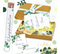 Cadeaux de mariage pour couple de mariés, cadeau d'argent LED, cadeau de mariage, carte de mariage personnalisée, emballage cadeau en argent avec guirlande lumineuse raphia herbe en bois cœur
