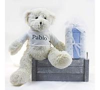 Cadeaux de Naissance Coffret Composé de Un Pack de Mousselines + Peluche | 3-6 Mois (Bleu) | BebeDeParis