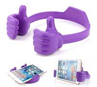 Cadeaux de Noël de Chaussette Support de Téléphone Portable Thumbs Up Lazy,Support de Téléphone Portable Universel pour Bureau,Support de Smartphone pour iPhone, iPad, Samsung et Plus (Violet)