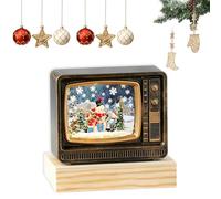 Cadeaux de Noël, Décorations Veilleuses, Ornements de Boîte À Musique, avec Câble USB, Nouveau Modèle du Père Noël avec Musique Qui Tombe en Neige Et Téléviseur Snowman