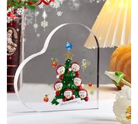 Cadeaux de Noël personnalisés pour maman, papa, cadeaux de Noël de la part de sa fille, fils, panneaux décoratifs de Noël (6 noms)