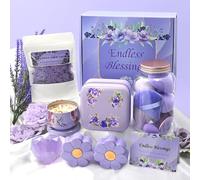 Cadeaux de Noël pour le bien-être des femmes, cadeau d'anniversaire unique pour elle, ensemble de bain spa relaxant à la lavande, ensemble cadeau de beauté pour se rétablir rapidement pour maman