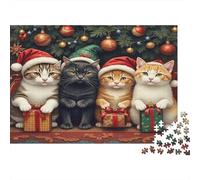 Cadeaux de Noël pour Les Chats Puzzle 1000 Pcs Adolescents Loisir Solo Puzzle Difficile Stimulation Cérébrale Fabriqué en Europe Carton Rigide 52x38cm/1000pcs