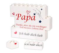 Cadeaux de Noël pour papa, cadeaux pour papa avec impression « Danke dass Du Ein Wichtiger Teil Meines Leben Bist », décoration en brique blanche, idéale pour la fête des pères, un anniversaire et la