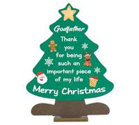 Cadeaux de Noël pour parrain « Will You Be My Godfather » - Cadeaux de Noël pour parrain - Décorations de Noël en bois - Cadeau de Noël