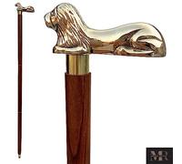 Cadeaux de Noël - SouvNear Décoratif Bâton de marche - 95 cm Cannes avec Lion Laiton Manipuler - Fait à la main en Bois Bâton pour Hommes et Femmes - Accessoires énoncé de la Mode