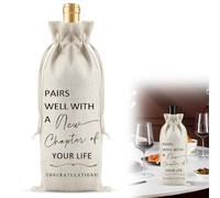 Cadeaux de nouveau travail Sacs cadeaux de vin, pour le vin Sacs à vin New Work, cadeaux d'adieu pour les amis, cadeaux de départ, cadeaux de nouveau départ pour les femmes travail pour les hommes