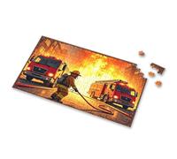 Cadeaux de Pâques pour adultes, pompiers, bataille incendie, scène d'urgence urbaine, casse-tête, cadeaux de Pâques pour adultes, casse-tête de 500 pièces (300 pièces)