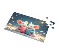 Cadeaux de Pâques pour les tout-petits, deux souris mignonnes avec plumes et cadeaux, casse-tête pour tout-petits, 300 pièces pour adultes (500 pièces)