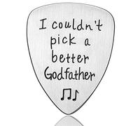 Cadeaux de Parrain Médiator de Guitare Gravé"I Couldn’t Pick A Better Godfather" Cadeaux de Médiator de Guitare de Parrain Drôle pour Fête des Pères Noël Anniversaire Baptême d’Hommes