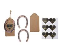 Cadeaux de Pendentif en Fer à Cheval de Mariage pour les Invités, Décorations Rustiques avec étiquettes Kraft, Coffret Cadeau de 20 Pièces, Idéal pour les Mariages Occidentaux, 2,8 Pouces