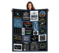 Cadeaux de pilote pour lui, homme, papa, cadeaux d'aviation, couverture d'aviation, cadeau pour pilote, idée d'anniversaire pour aviateur, jauges de pilote d'aviation, couverture en flanelle super