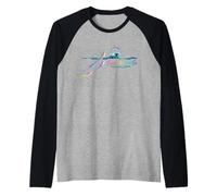 Cadeaux de plage colorés pour les amoureux des dauphins de l'île de Sapelo en Géorgie Manche Raglan