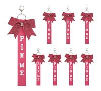 Cadeaux de pom-pom girl Bundle 8 décorés ruban porte-clés pendentif à breloque pour les amateurs de sport Cheer Bowknot porte-clés