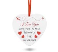 Cadeaux de relation longue distance pour elle, lui, petit ami, décoration de sapin de Noël pour femme, mari, cadeau d'anniversaire pour lui, mari, petite amie, I Love You More Than The Miles Between