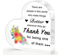 Cadeaux de remerciement en acrylique en forme de cœur - Cadeau inspirant pour femmes, hommes, employés, infirmières, enseignants, patrons, managers, collègues - Décoration de bureau pour adieu