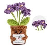 Cadeaux de remerciement, fleurs violettes tricotées positives, porte-bonheur, pomme de terre positive, cadeau de remerciement pour amis, collègues et famille (violet)