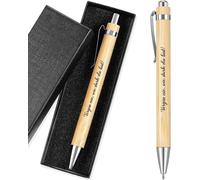 Cadeaux De Remerciement Stylo À Bille En Bois Avec Inscription Stylo À Bille Rétractable Avec Citations Avec Coffret Cadeau Pour Collègues Enseignants Invités(Vergiss Nie, Wie Stark Du Bist)