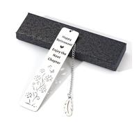 Cadeaux de Retraite Heureux, Cadeaux de Retraite Significatifs pour les Femmes 2024 Profitez du Prochain Chapitre Marque Page de Retraite pour Homme Femme (Pendentif Feuille)