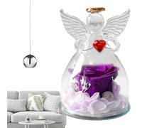 Cadeaux de roses d'Angelo - Cadeaux de rose d'Angelo Cadeaux avec figurines d'anges avec fleurs préservées en verre - Cadeau éternel pour Thanksgiving, mariage, Noël, anniversaire