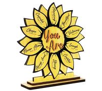 Cadeaux de Tournesol pour Les Femmes, Dieu Dit Que Vous êtes Un décor de Bureau chrétien la Plaque Tournesol 2 Couches en Bois d'inspiration Religieuse pour Femmes, Pasteur