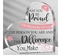 Cadeaux d'infirmière pour femme - Plaque décorative en acrylique pour centre de table, souvenirs d'infirmière, presse-papier pour médecin (amour, 10 x 10 cm)