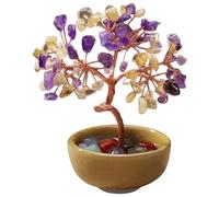 Cadeaux en cristal, arbre de chakra de 3, 2x3, 9 pouces, pour des cadeaux chakra à énergie positive, avec une base en céramique spirituelle pour les femmes du réchauffement la maison nouvelle mai