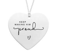 Cadeaux en forme de cœurs à suspendre, cadeau « Keep Making Him Proud », pendentifs commémoratifs en acrylique pour lui, cadeau de perte d'un être cher, souvenir de deuil, cadeau de condoléances