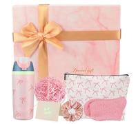 Cadeaux esthétiques pour femmes - Cadeaux pour filles adolescentes 9 10 11 12 13 14 15 16 ans - Cadeau d'anniversaire personnalisé - Tasse isotherme - Pinceau de maquillage - Bracelet - Chaussettes