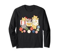 Cadeaux et Ornements Mignons de Noël pour Amoureux des Chats Manche Longue
