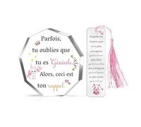 Cadeaux Femmes Anniversaire Diplôme Inspirants Plaque Acrylique Marque-page 2 Pièces Ensemble Ornement Noël Personnalisé Cadeaux pour Meilleure amie Collègues Épouse Fille Petite-fille Sœurs