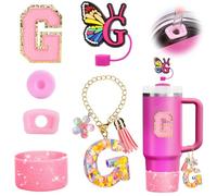 Cadeaux Fille de Saint-Valentin,Accessoire de tasse pour Stanley Cup - Accessoire anti-fuite - En silicone - Porte-gobelet - Couvercle pour gobelet Lettre G