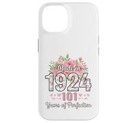 Cadeaux Floraux de 101e Anniversaire pour Femmes de 101 Ans fabriqués en 1924 Coque pour iPhone 14