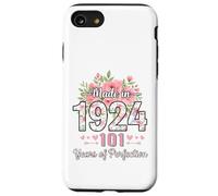 Cadeaux Floraux de 101e Anniversaire pour Femmes de 101 Ans fabriqués en 1924 Coque pour iPhone SE (2020) / 7/8