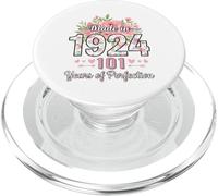 Cadeaux Floraux de 101e Anniversaire pour Femmes de 101 Ans fabriqués en 1924 PopSockets PopGrip pour MagSafe